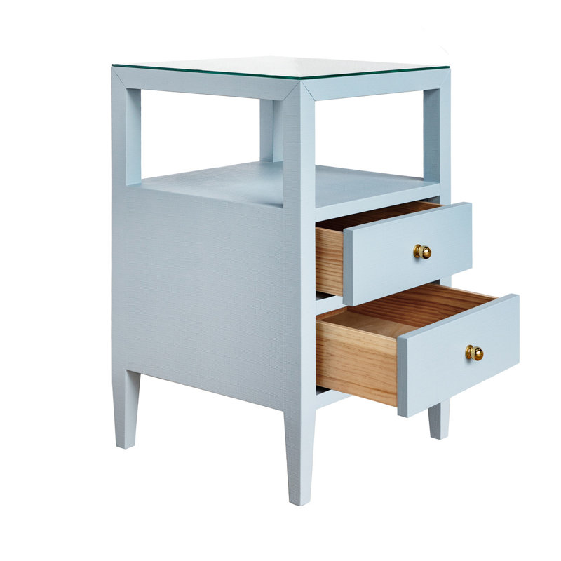 Roscoe Glass Top 2 - Drawer End Table