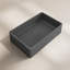 Lavabo de salle de bain rectangulaire en béton 19,68 "gris foncé moderne avec motifs