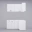 Ensemble de garde-manger blanc en L en MDF blanc, unités de rangement murales et de base 2 pièces avec compartiment à poubelle et sans comptoir