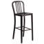 Tabouret de bar d'intérieur et d'extérieur de qualité commerciale avec dossier à lattes verticales-444989070-424817871