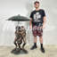 Bronze Two Frogs holding Umbrella Fountain Sculpture