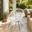 Ensemble de 2 chaises de bistro Anson, chaises d'extérieur en faux rotin avec structure en acier, chaises rondes modernes pour patio, jardin et piscine (blanches)-1942878276