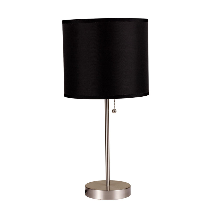 Lampe de table métallique Dante, Noir, 19.5" H x 9" W x 9" D