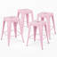 Tabouret de bar de 61 cm (24 pouces) de hauteur comptoir, ensemble de 4 tabourets de bar en métal sans dossier, non empilables-134966398-134966407