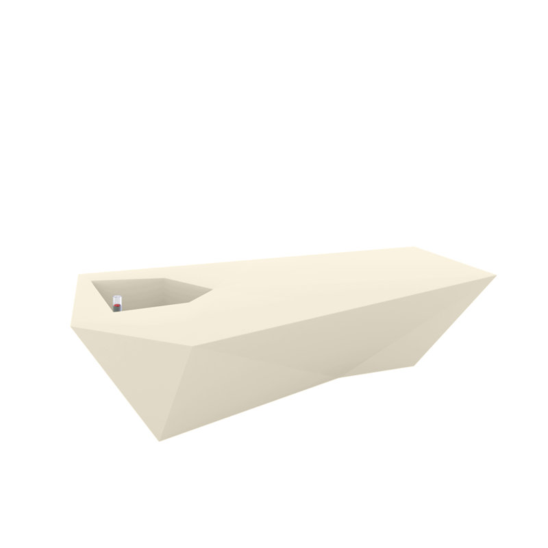 Faz Plastic Planter Bench, Ecru