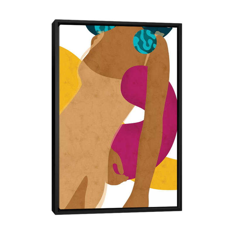 «Lunetta» par Reyna Noriega - impression d'art graphique, H 48 po x l 32 po x P 1,5 po, Toile avec cadre noir, Pas de tapis