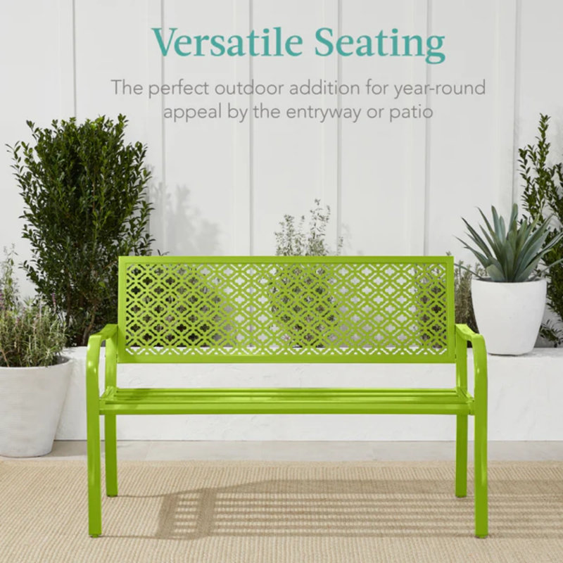 Steel Bench, Lime Green