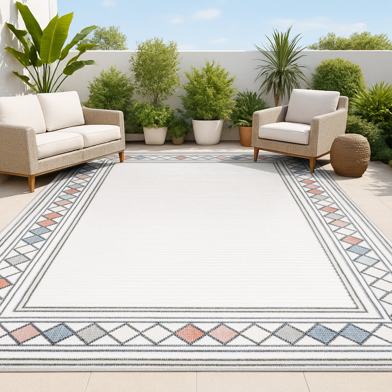 Tapis intérieur / extérieur Hermindo, Rectangle 5 pi 3 po x 7 pi 7 po