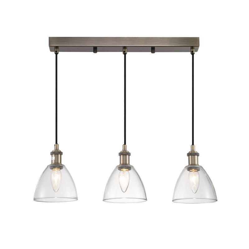 3 - Light Antique Brass Kitchen Island Pendant
