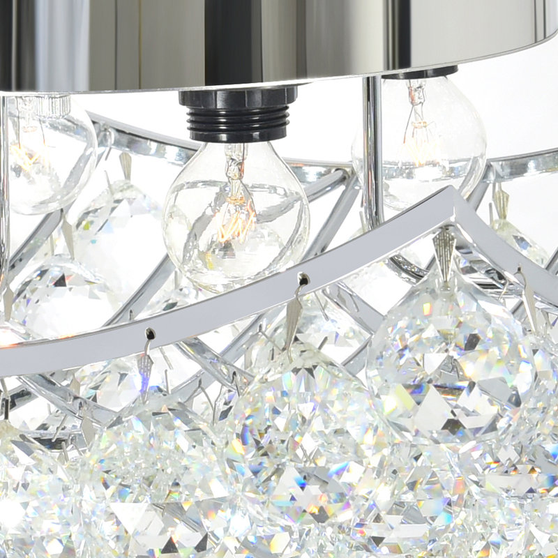Plafonnier semi-encastré 4 lumières Magnus, H 8 po x l 14 po x P 14 po