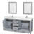Sheffield 72" Freestanding Double Bathroom Vanity with Cultured Marble Top with 24" Mirrors-59388330-59388327