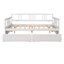 Lit de jour polyvalent en bois avec deux tiroirs, idéal pour la détente, le rangement et une utilisation multifonctionnelle dans divers espaces de vie-1438767672