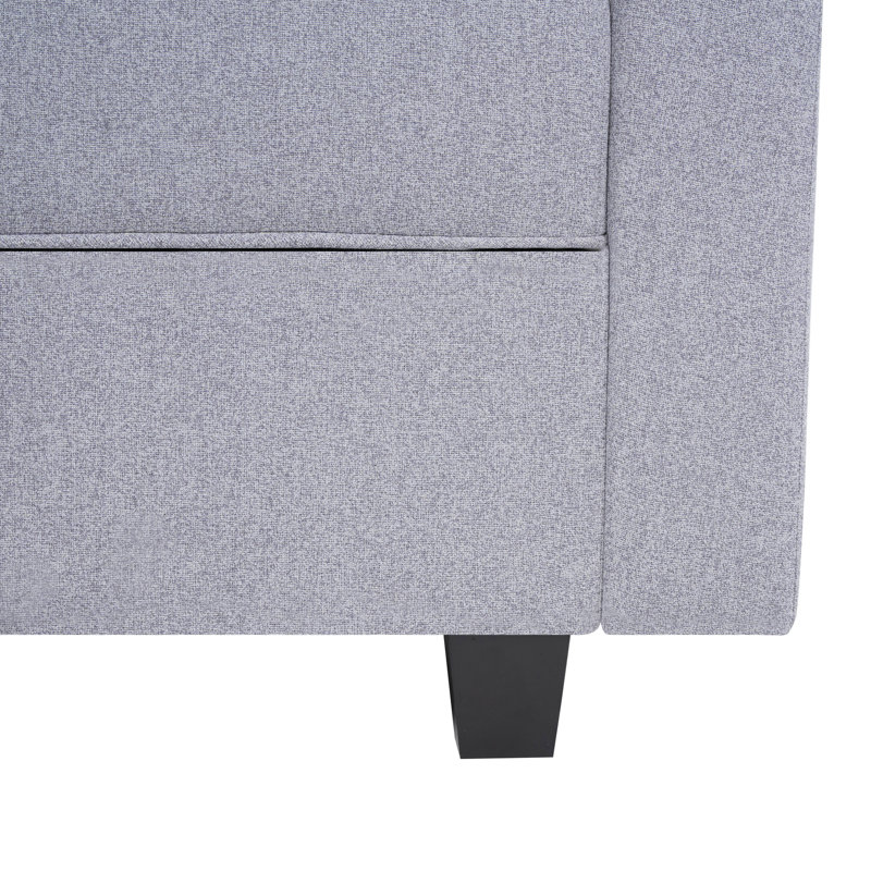 Canapé modulaire Yufei, 100 % lin gris