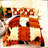 Rustic Cowhide Comforter Set - Queen Size Farmhouse Bedding Bundle with Leather Stitching & Cow Print Design - Includes 2 Pillowcases for Bedroom Decor