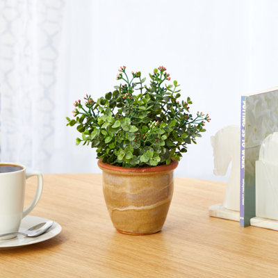 10'' Faux Eucalyptus Plant in Ceramic Planter