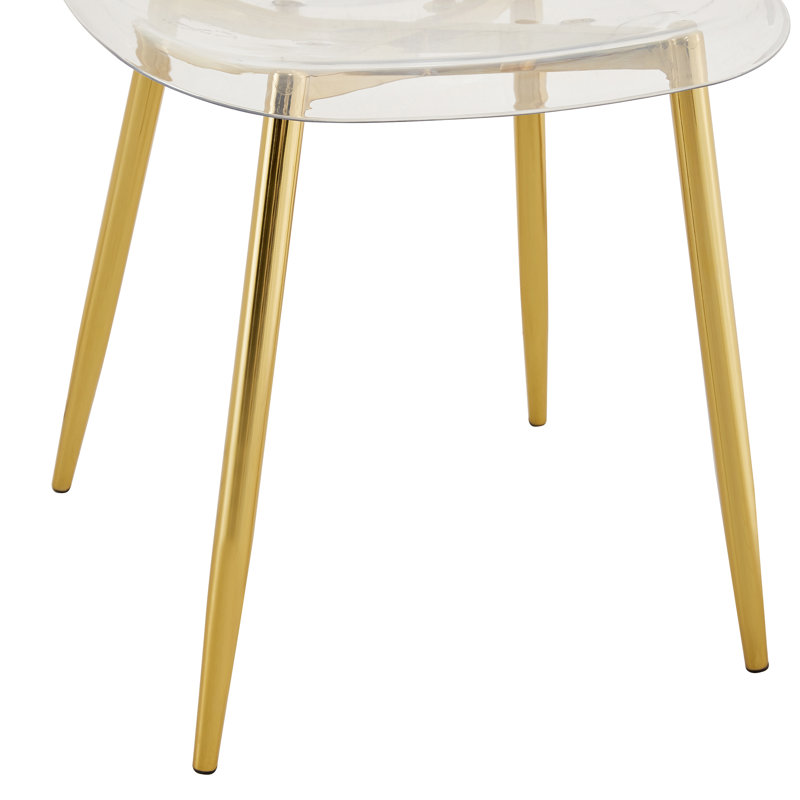 Chaise de salle à manger moderne et minimaliste en acrylique transparent avec pieds en métal élégants (ensemble de 4), 4