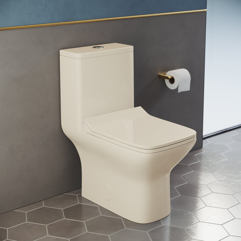 Carre One-Piece Square Toilet Dual-Flush 1.1/1.6 gpf, Bisque