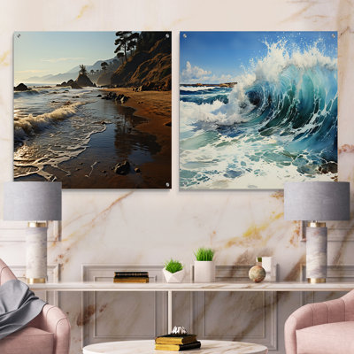 Parik - Ensemble de 2 verres muraux en acrylique Coastal Beach