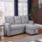 Upholstered Pull Out Sectional Sofa With Chaise-286731085