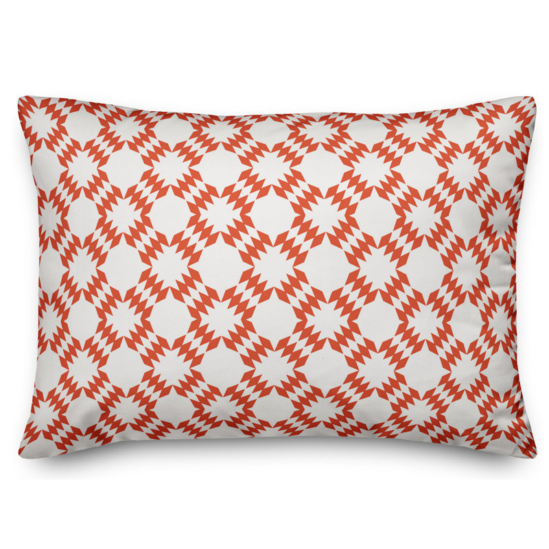 Coussin Folk Southwestern, rouge