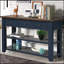Console en bois de pin massif 48 po avec 3 tiroirs et 2 tablettes, facile à assembler pour les vestibules modernes-1529809342
