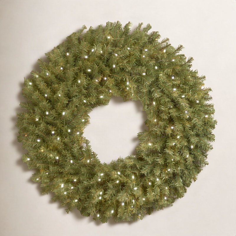 Couronne de sapin 60 po avec 300 lumières claires Norwood - UL, 48", Pré-éclairé