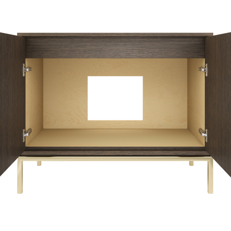 Rift White Oak Single Bath Vanity, Smoked Modern, Satin Gold, 42"