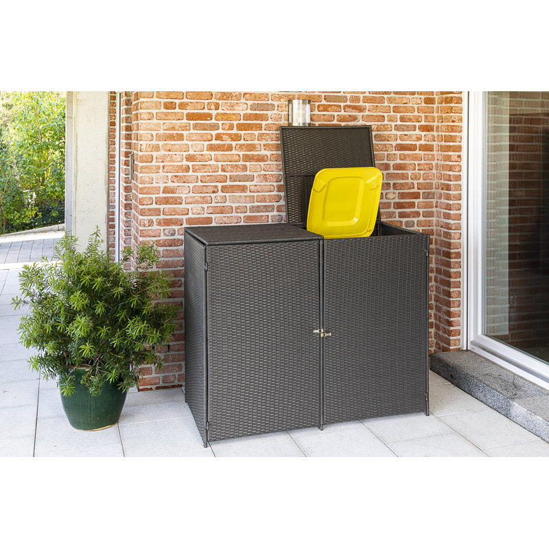 Leiona 5 ft. W x 5 ft. D Rattan Flat Garbage Shed