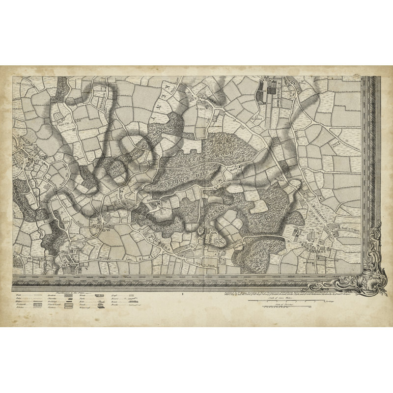 Map Of London Grid XVI - Wrapped Canvas Print, 30cm H x 46cm W x 3.8cm D