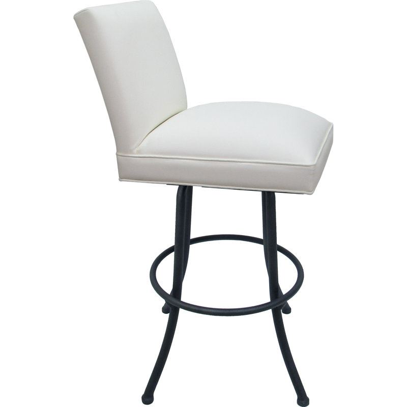 Vinyle, White Seat/Gray Frame, Bar Stool (34” Seat Height)