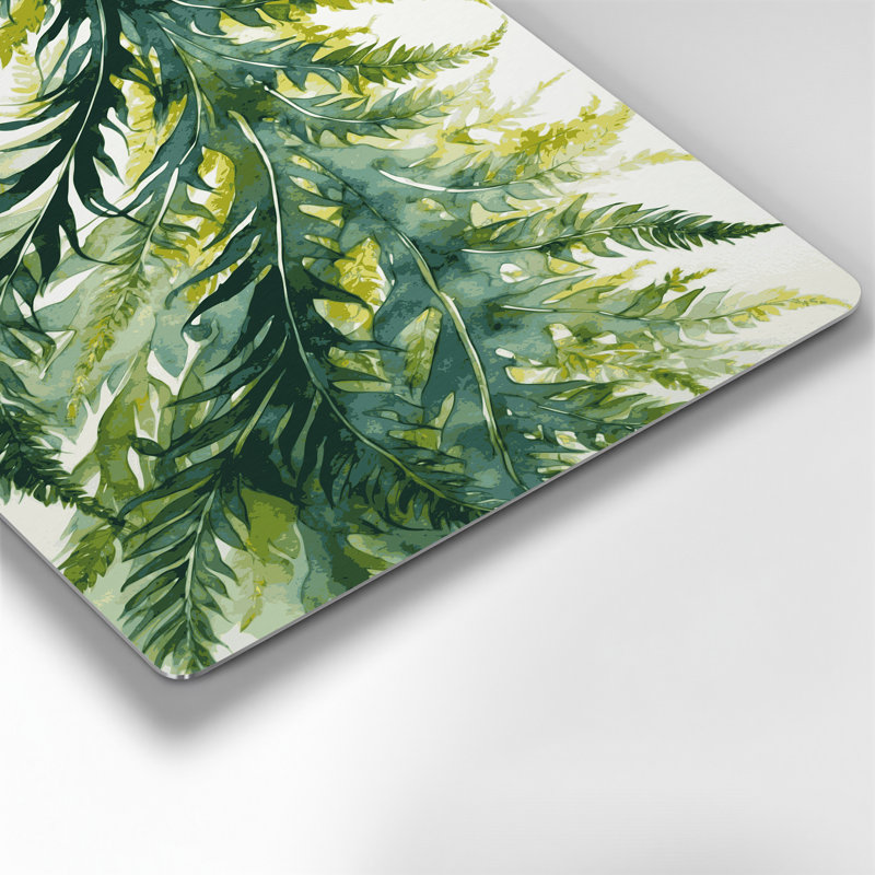 Art mural en métal Botanical Pteris Fern, H 144 po x l 216 po x P 0,05 po