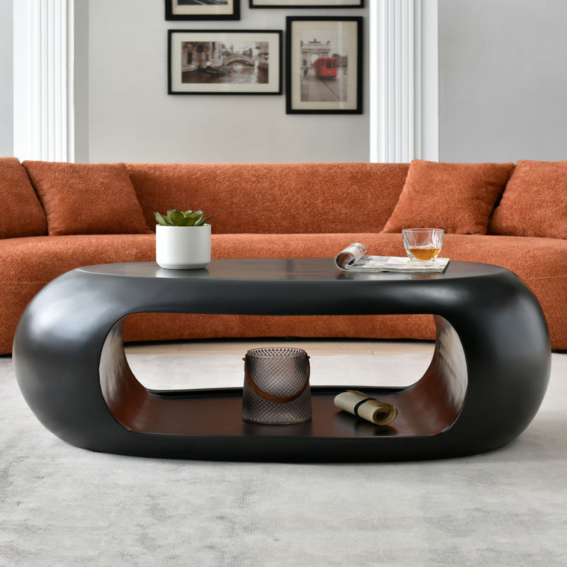 Cervante Single Coffee Table, 15.75" H x 53.15" L x 30.71" W, Black