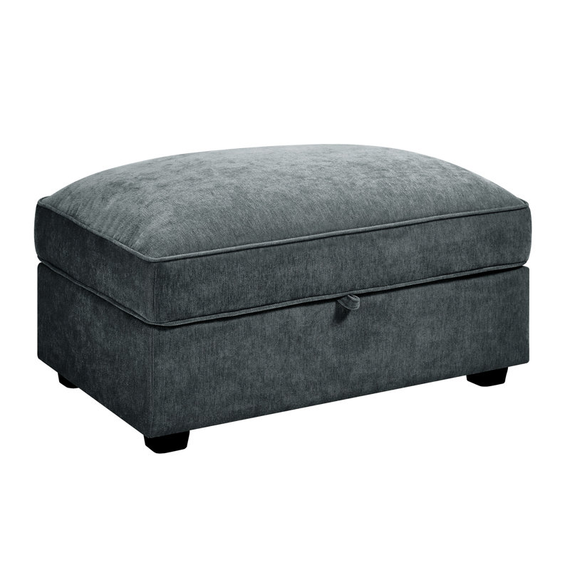 Chenille grise avec tiroirs de rangement escamotables, tissu doux pour la peau, 3 décorations nordiques en couleur, avec bords passepoilés, repose-pieds dissimulé et touche délicate, 4 chaises de luxe