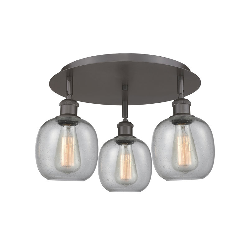 Alve Glass Semi Flush Mount, Seedy, Oil Rubbed Bronze