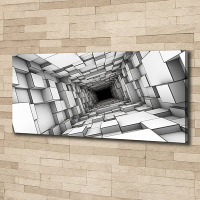 Tunnel With Cubes - Wrapped Canvas Print