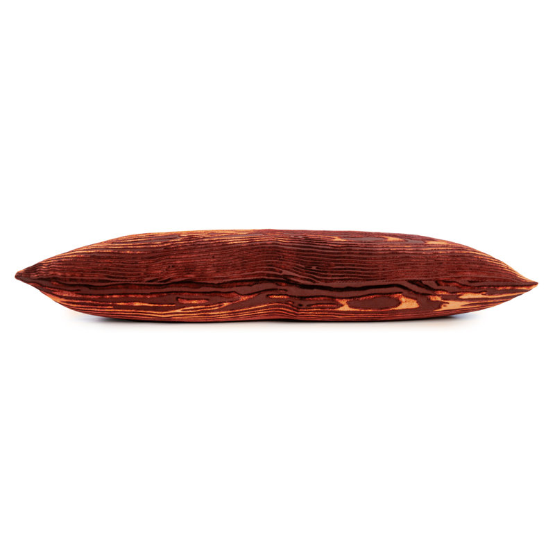 Heirloom Abstract Down Reversible Throw Pillow, Paprika, Rectangle 12"H x 24"W