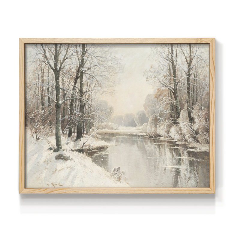 Paysages rétro-CCxxviii - reproduction encadrée - réversible, H 22 po x l 28 po, Naturel