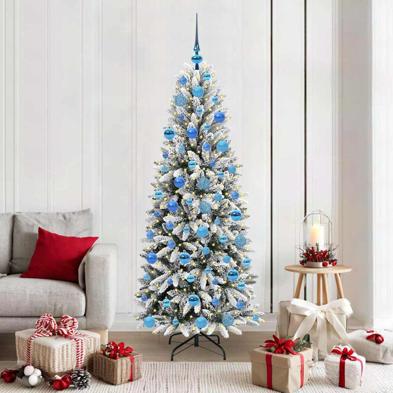 Artificial Christmas Tree with 300 LEDs White, Blue, 5.91' H