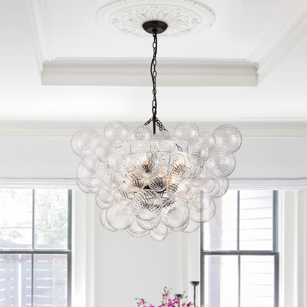 8 - Light Dimmable Chandelier, Black