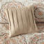 Courtepointe réversible 6 pièces, motif orange et taupe, détails brodés, literie lavable à la machine double / grand en orange, imprimé floral, coussins décoratifs, microfibre-129124712-129124713