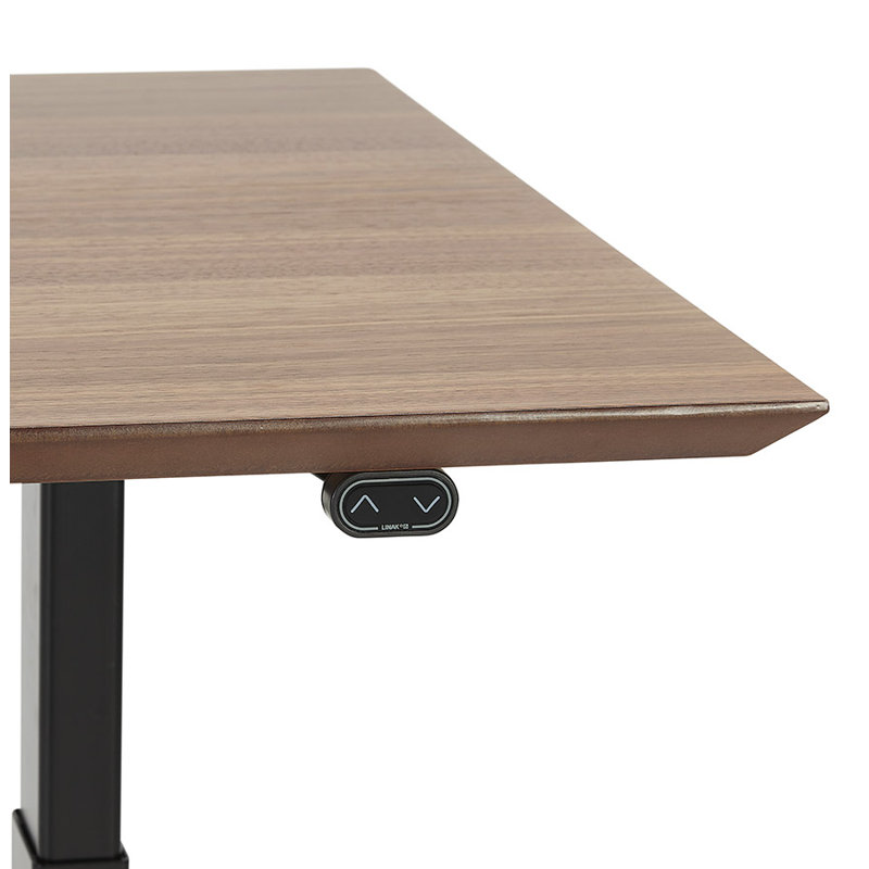 Adjustable Standing Desk, Walnut, Black