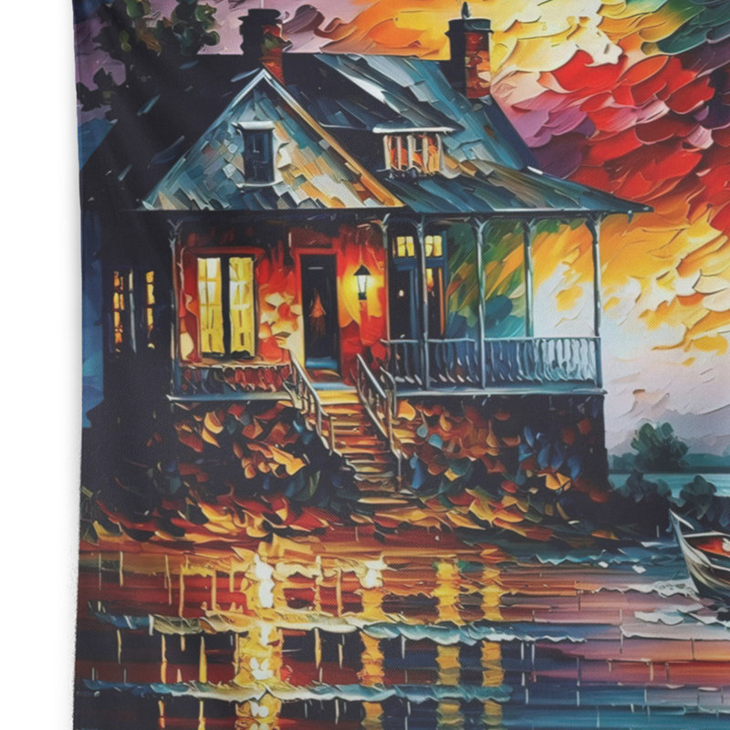 Tapisserie en polyester avec punaises, H 32 po x l 39 po