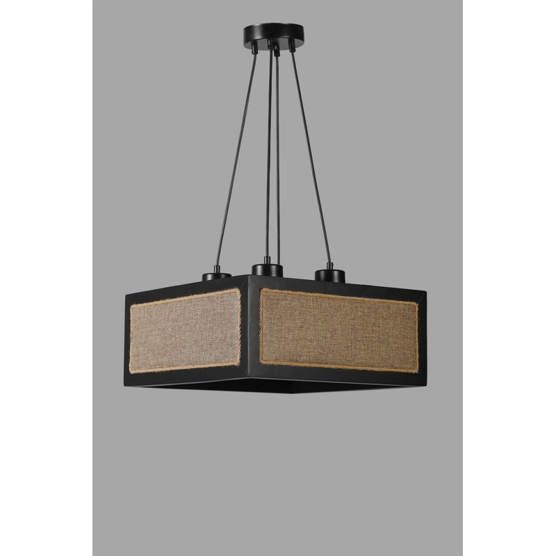Chandle Chandelier, Rattan/Black