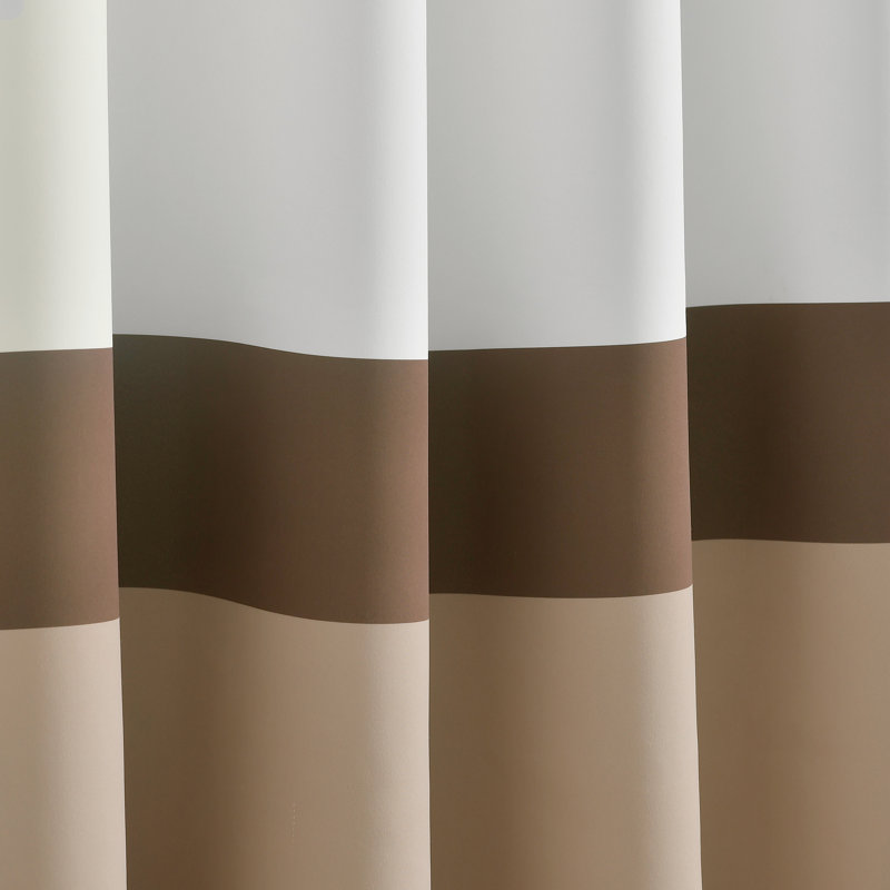 Neutral Color Block Light Filtering Grommet Drapes, 84" x 52"