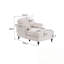 Chaise longue surdimensionnée en chenille avec accoudoirs courbés et coussin moelleux confortable-116857566