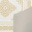 Tapis jaune / blanc en polyester fabriqué à la machine Dawna-2106565123