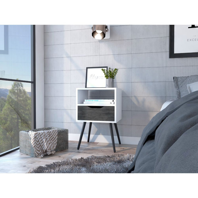 Leopoulos NIGHTSTAND, Smoky Oak/White