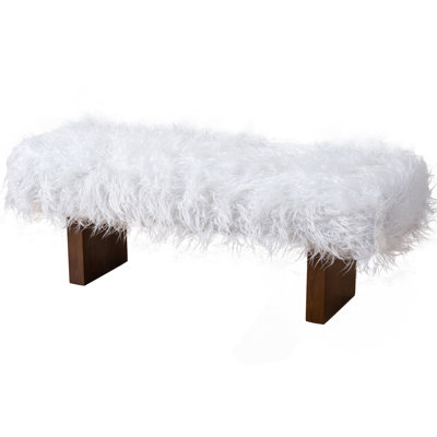 Bench In White Khaki Fur