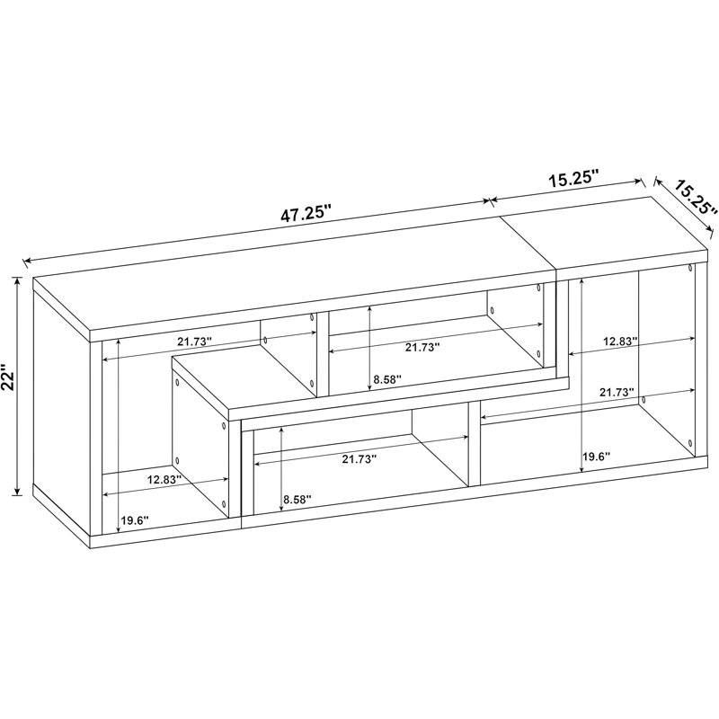 Velma Modern TV Stand And Bookshelf With Wood Finish, Multipurpose Storage Solution For Living Room