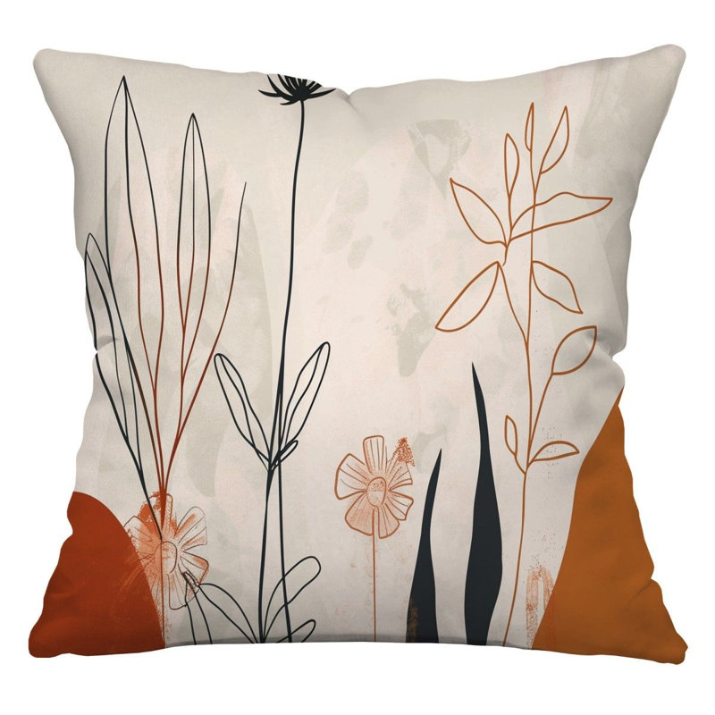 Coussin Botanical, H 16 po x l 16 po